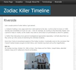 Zodiac Killer Riverside Timeline